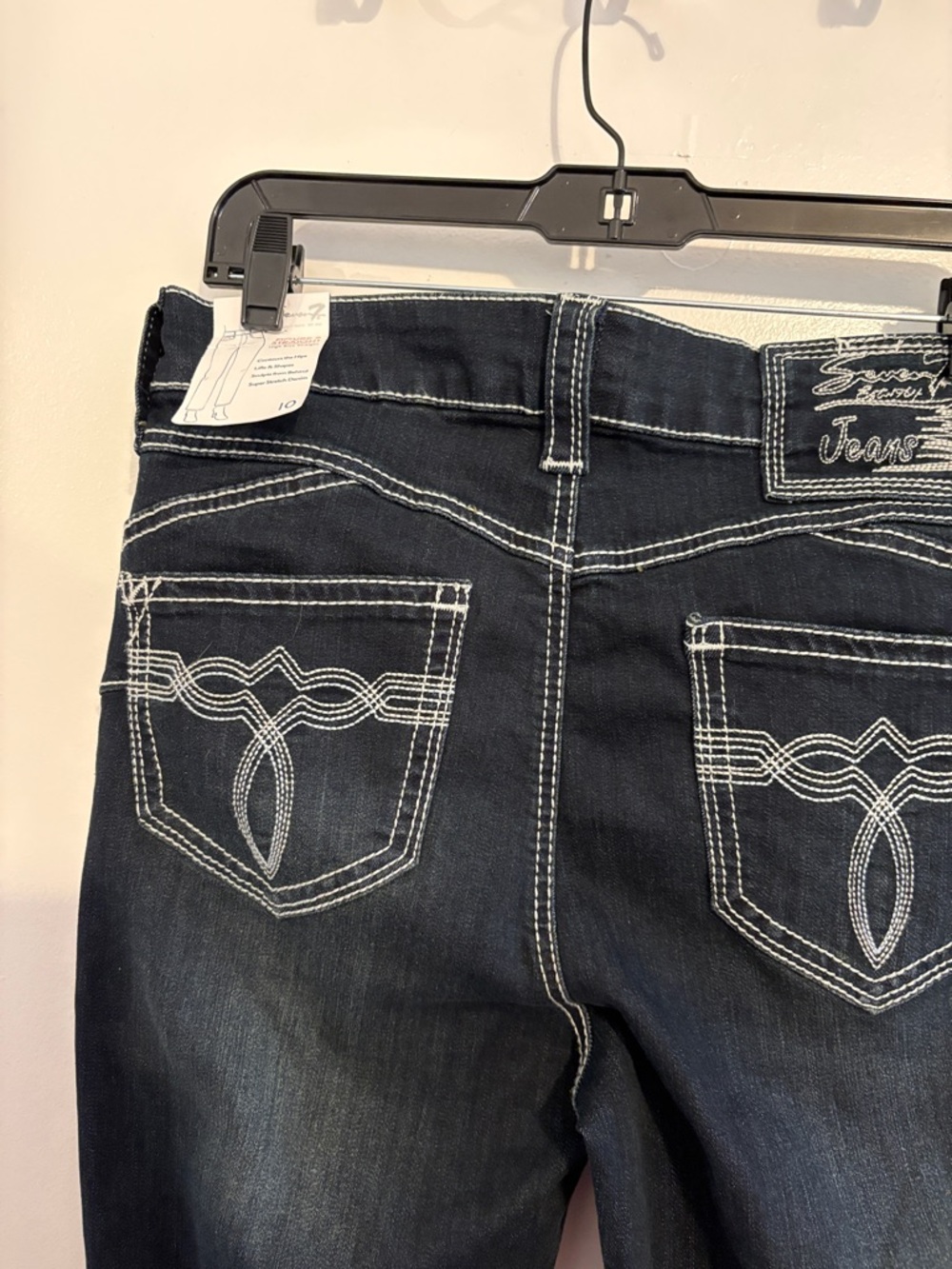 Seven7 Dark Wash High Rise Figure 8 Straight Leg Jeans 10 NWT - Picture 5 of 9